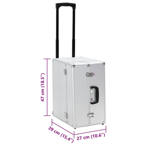 vidaXL Pilot Trolley 47x39x27 cm Silver Aluminium