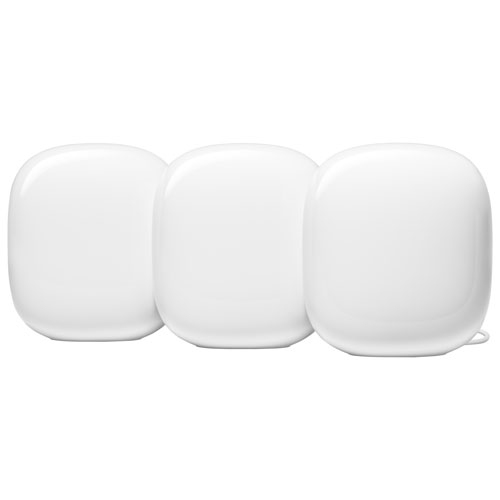 Tout nouveau – Routeur Wi-Fi 6E Nest Wifi Pro de Google – Neige – Ensemble de 3