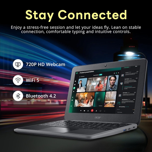 Open Box - Acer Chromebook Spin 11.6" HD Convertible Laptop, Intel Celeron N3350 Processor, 32GB eMMC, 4GB RAM, Integrated Intel HD Graphics 500, HD