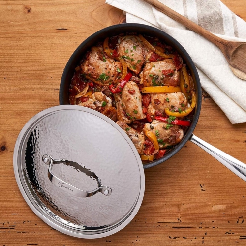 Lagostina H9049564 Nera Hard Anodized NonStick Hammered Lid 12" Fry Pan