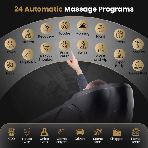 Fauteuil de massage intégral 4D de Costway avec chaufferette et coussin gonflable pour mollets et pieds