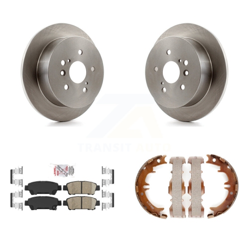 Rear Disc Rotors Ceramic Pads And Parking Brake Shoes Kit For 2004-2010 Toyota Sienna K8A-108271