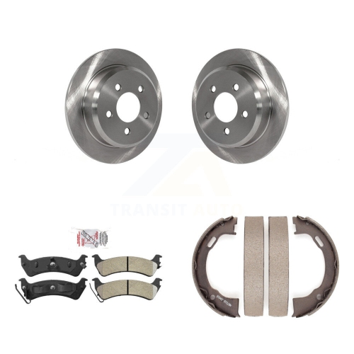 Rear Disc Rotors Semi-Metallic Pads And Parking Brake Shoes Kit For Jeep Grand Cherokee K8A-108600