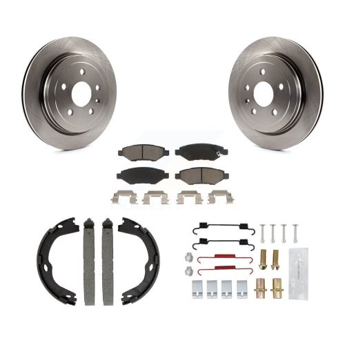 CMX  Rear Disc Rotors Ceramic Pads Parking Brake Shoes And Hardware Kit for Cadillac Cts K8C-104269