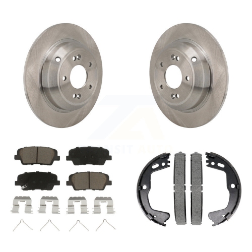Rear Disc Rotors Ceramic Pads And Parking Brake Shoes Kit For Kia Stinger Genesis G70 K8C-103844