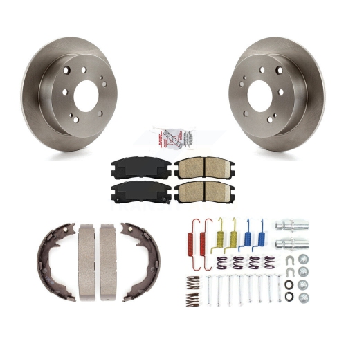Rear Disc Rotors Ceramic Pads Parking Shoes & Hardware Kit For Mitsubishi Eclipse Galant K8A-109203