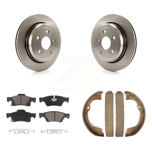 CMX  Rear Disc Rotors Ceramic Pads Parking Shoes Kit for Jeep Grand Cherokee Dodge Durango Wk K8C-103900