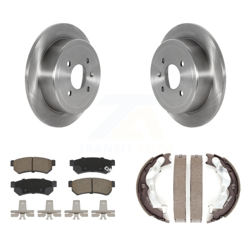 Rear Disc Rotors Ceramic Pads & Parking Brake Shoes Kit For 2014-2015 Chevrolet Spark EV K8C-104108