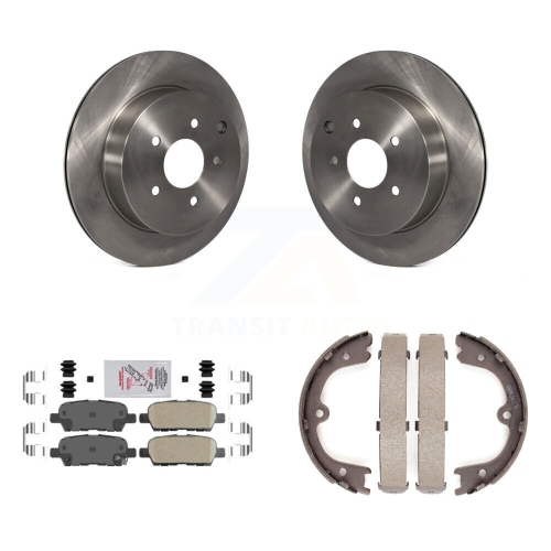 Rear Disc Rotors Ceramic Pads Parking Shoes Kit For Nissan Murano INFINITI QX60 Quest M37 K8A-108215