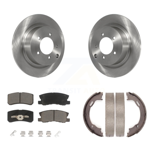 Rear Disc Rotors Ceramic Pads And Parking Brake Shoes Kit For Dodge Avenger K8C-103857
