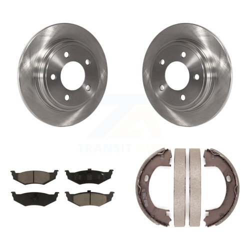 Rear Disc Rotors Ceramic Pads Parking Shoes Kit For Chrysler Intrepid Dodge Concorde 300M K8C-103970
