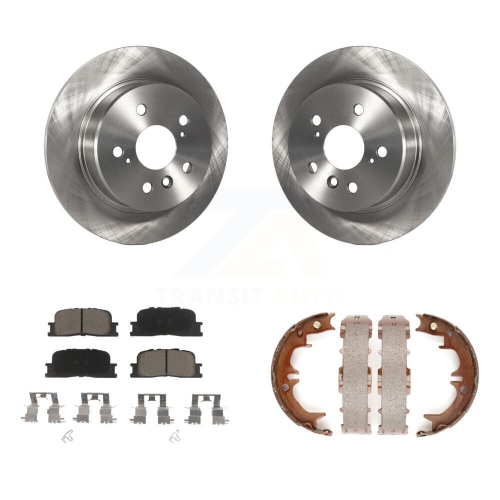 CMX  Rear Disc Rotors Ceramic Pads Parking Brake Shoes Kit for 2001-2003 Toyota Highlander Awd K8C-103884