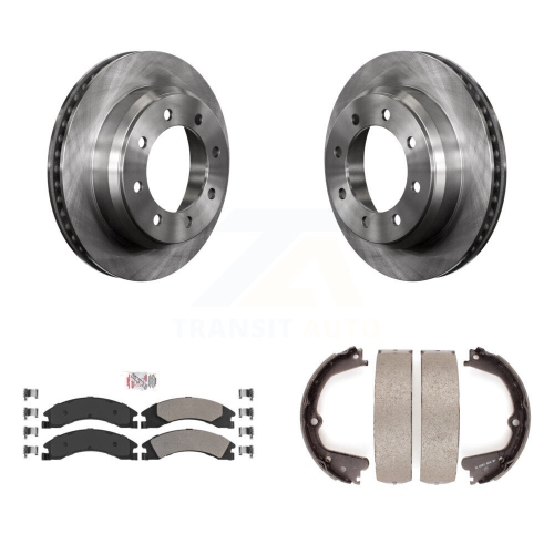 TRANSIT AUTO  Rear Disc Rotors Semi-Metallic Pads And Parking Shoes Kit for Ford E-350 Super Duty E-250 K8A-108055