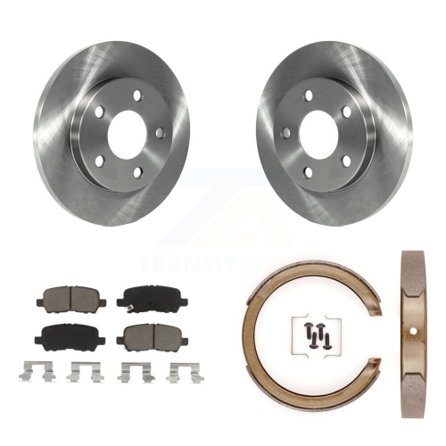 Rear Disc Rotors Ceramic Pads And Parking Brake Shoes Kit For Chevrolet Impala K8C-104038