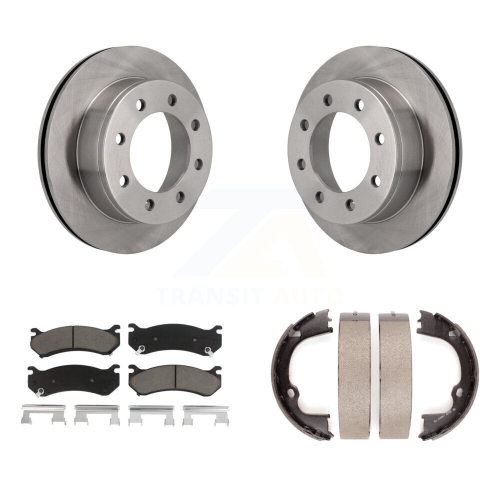 CMX  Rear Disc Rotors Ceramic Pads Parking Shoes Kit for Gmc Chevrolet Silverado 2500 HD 3500 K8C-104159