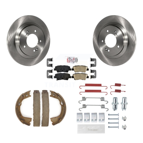 Rear Disc Rotors Ceramic Pads Parking Shoes And Hardware Kit For