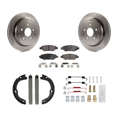 TRANSIT AUTO  Rear Disc Rotors Semi-Metallic Pads Parking Brake Shoes And Hardware Kit for Cadillac Cts K8F-104879