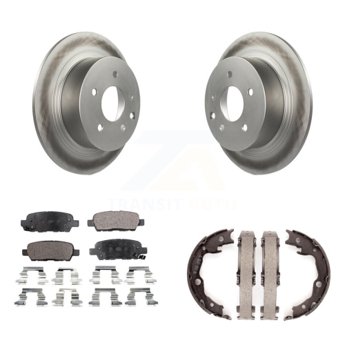 TRANSIT AUTO  Rear Disc Coated Rotors Semi-Metallic Pads Parking Brake Shoes Kit for Nissan Sentra Juke Kgf-103486