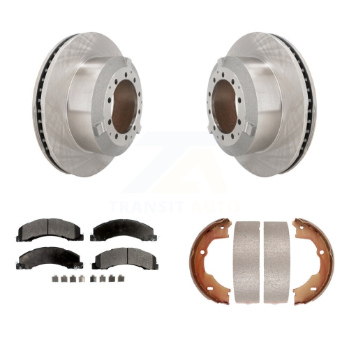 TRANSIT AUTO  Rear Disc Rotors Semi-Metallic Pads & Parking Shoes Kit for Ram Dodge Sterling Truck 4500 K8F-104679