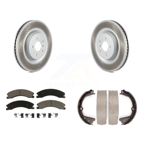 TRANSIT AUTO  Rear Disc Coated Rotors Ceramic Pads & Parking Shoes Kit for Nissan Nv2500 Nv3500 Nv1500 Kgc-103043