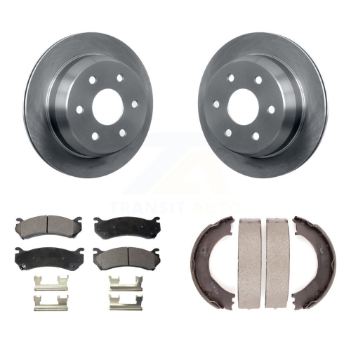 TRANSIT AUTO  Rear Disc Rotors Semi-Metallic Pads Parking Shoes Kit for Chevrolet Silverado 2500 HD Gmc K8F-104605