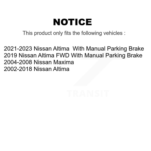 Rear Disc Rotors Semi-Metallic Pads And Parking Brake Shoes Kit For Nissan Altima Maxima K8S-104546