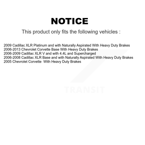 Ensemble de plaquettes et de patins de stationnement en céramique à disques arrière pour la Corvette Cadillac KGA-106486 de Chevrolet