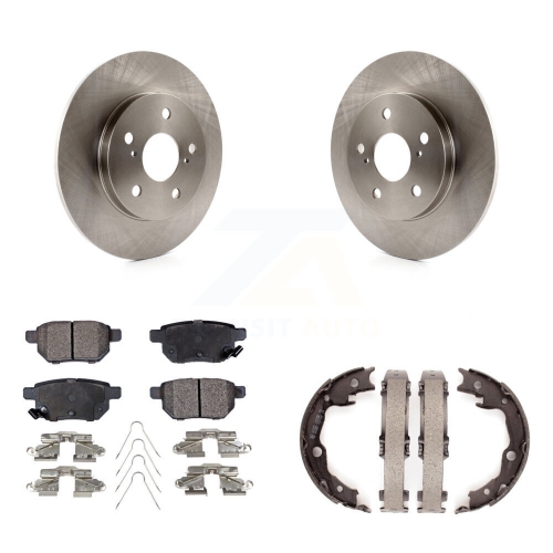 Image 1 of 10.. Rear Disc Rotors Semi-Metallic Pads And Parking Shoes Kit For Toyota Matrix Pontiac Vibe K8F-104638