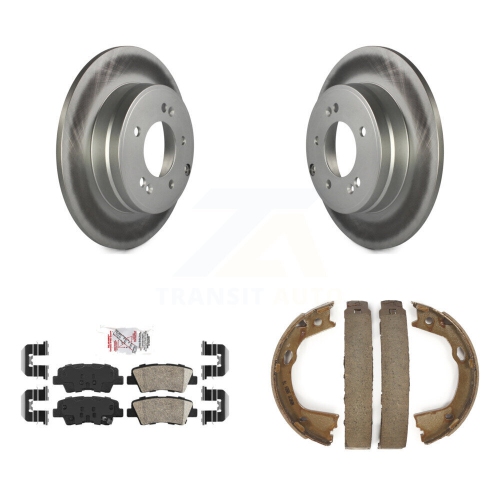 Image 1 de 10.. Ensemble de plaquettes et patins de stationnement en céramique à disques arrière pour Hyundai Sonata Kia Optima KGA-106732