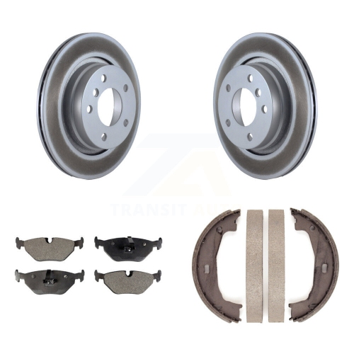Image 1 de 10.. Ensemble de disques arrière à revêtement semi-métallique avec patins et patins de stationnement pour BMW 325i 325Ci 323Ci KGF-103577