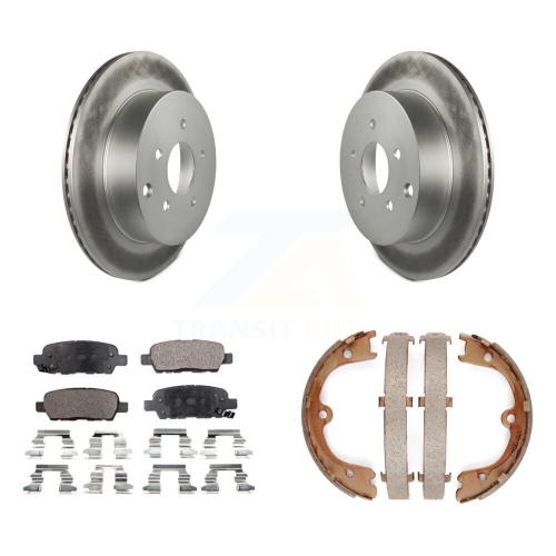 Image 1 of 10.. Rear Disc Coated Rotors Semi-Metallic Pads And Parking Shoes Kit For INFINITI FX35 Nissan KGF-103632