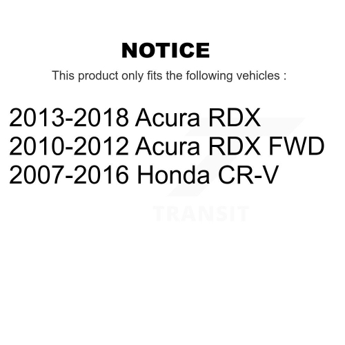 Ensemble de disques à revêtement à disque arrière, plaquettes et patins de stationnement semi-métalliques pour Honda CR-V Acura RDX KGS-103206