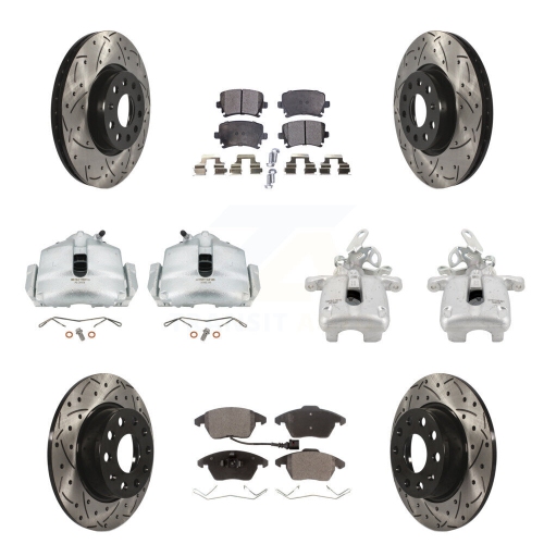 Image 1 de 10.. Ensemble de plaquettes en céramique pour étrier de frein arrière avant pour Volkswagen GTI KCD-100700T