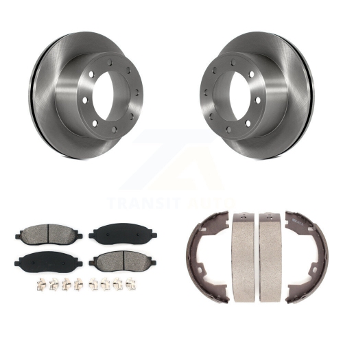 Image 1 de 10.. Ensemble de disques arrière semi-métalliques et patins de stationnement pour Ford F-350 Super Duty F-250 K8S-104573