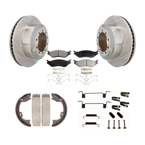 Image 1 de 10.. Disques arrière Patins de stationnement Semi-métalliques Kit de quincaillerie pour Ford F-450 Super Duty K8F-104933
