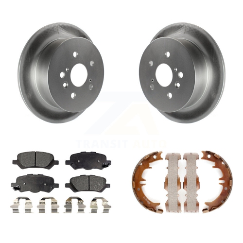 Image 1 of 10.. Rear Disc Coated Rotors Ceramic Pads & Parking Brake Shoes Kit For 2009-2016 Toyota Venza KGT-103810