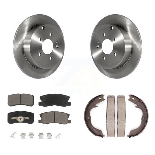 Image 1 de 10.. Jeu de plaquettes en céramique pour disques arrière et patins de frein de stationnement pour Mitsubishi Endeavor K8C-103879