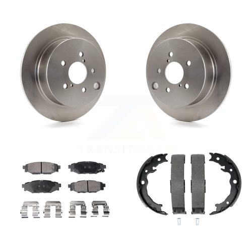 Image 1 of 10.. Rear Disc Rotors Semi-Metallic Pads And Parking Shoes Kit For Subaru Crosstrek Impreza XV K8F-104546