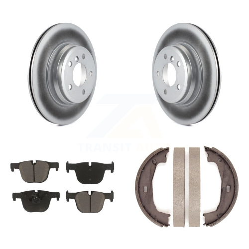 Image 1 of 10.. Rear Disc Coated Rotors Ceramic Pads And Parking Shoes Kit For BMW 428i xDrive Gran Coupe KGC-102985