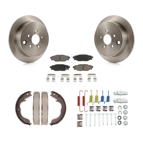 Image 1 de 10.. Disques arrière plaquettes en céramique Patins de stationnement et kit de quincaillerie pour Subaru Impreza Forester K8C-104408