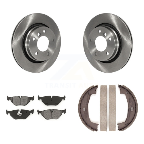 Image 1 of 10.. Rear Disc Rotors Semi-Metallic Pads Parking Shoes Kit For BMW 325i 325Ci 323Ci 323i 328Ci K8S-104389