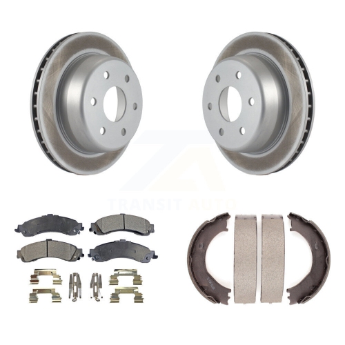 Image 1 de 10.. Ensemble de plaquettes et patins de stationnement en céramique à disques arrière pour Chevrolet Silverado 1500 GMC KGT-103808