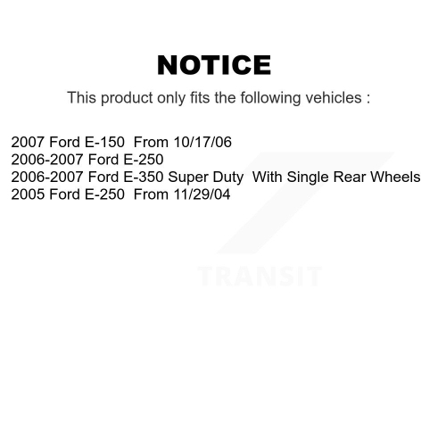 Rear Disc Coated Rotors Semi-Metallic Pads & Parking Shoes Kit For Ford E-350 Super Duty KGA-106693