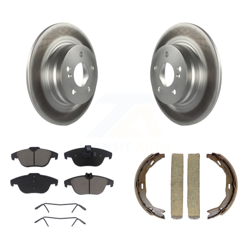 Image 1 of 10.. Rear Disc Coated Rotors Ceramic Pads & Parking Shoes Kit For Mercedes-Benz C300 C250 C230 KGC-102947