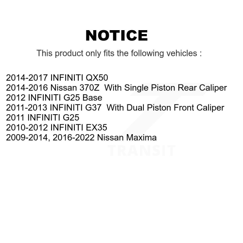 Rear Disc Drilled & Slotted Rotors Ceramic Pads Parking Shoes Kit For Nissan Maxima QX50 KDA-103237