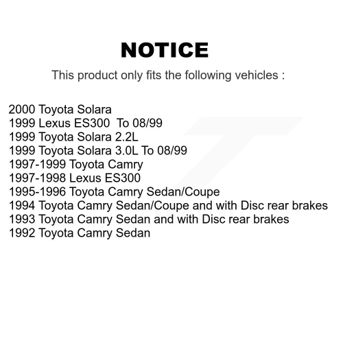 Rear Disc Coated Rotors Ceramic Pads And Parking Shoes Kit For Toyota Camry Solara Lexus KGT-103962