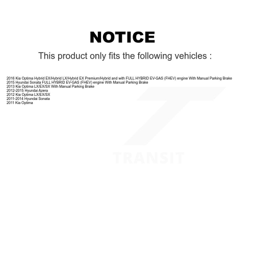 Patins de stationnement semi-métalliques de rotor percé à fente arrière, pour Sonata Kia Optima KDF-101741 de Hyundai