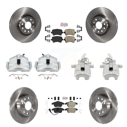 Image 1 of 10.. Front Rear Disc Brake Caliper Rotors And Ameribrakes Pads Kit For Volkswagen GTI KC8-103330N