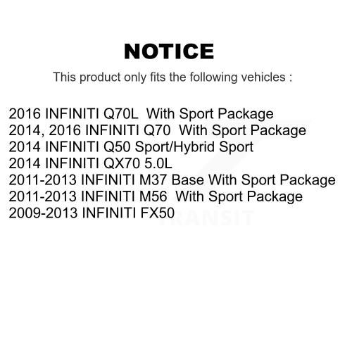 Ensemble de patins de stationnement à disques arrière semi-métalliques pour INFINITI Q50 M37 FX50 QX70 M56 K8F-104478