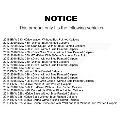 Ensemble de patins de stationnement semi-métalliques à disque perforé et rainuré pour BMW 328i 330i KDA-103377